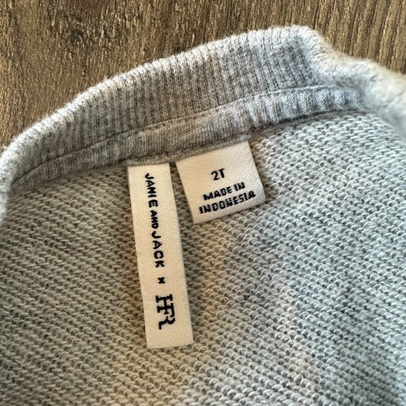 Janie & Jack Girls Bow Gray Sweatshirt - Picture 2 of 4